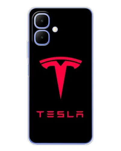 Чехол для Infinix Smart 10 с картинкой «Tesla Red Logo»