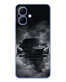 Чехол для Infinix Smart 10 с картинкой «Mercedes в дыму»