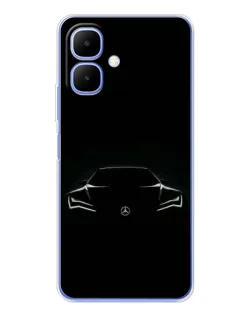 Чехол для Infinix Smart 10 с картинкой «Mercedes — силуэт авто»