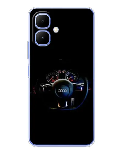 Чехол для Infinix Smart 10 с картинкой «Салон Audi — руль»
