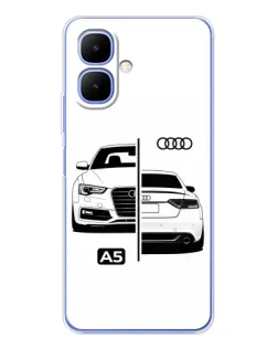 Чехол для Infinix Smart 10 с картинкой «Audi — контрастный дизайн»