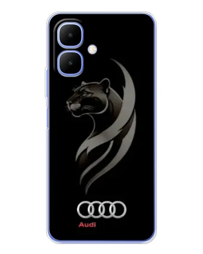 Чехол для Infinix Smart 10 с картинкой «Графика — пантера и Audi»