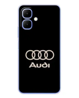 Чехол для Infinix Smart 10 с картинкой «Audi — золотой логотип»