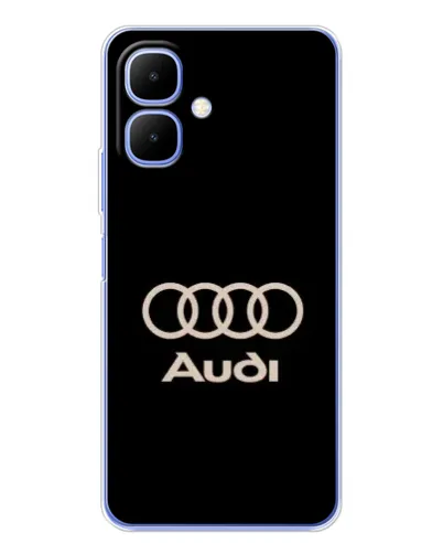 Чехол для Infinix Smart 10 с картинкой «Audi — золотой логотип»