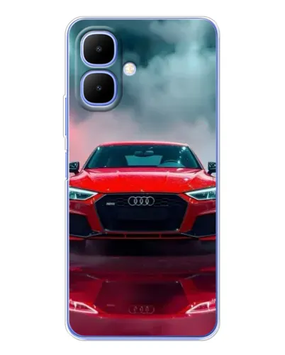Чехол для Infinix Smart 10 с картинкой «Audi RS — красный стиль»