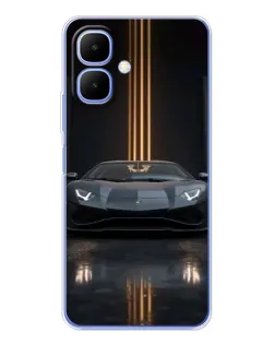 Чохол для Infinix Smart 10 з картинкою «Lamborghini золоті лінії»