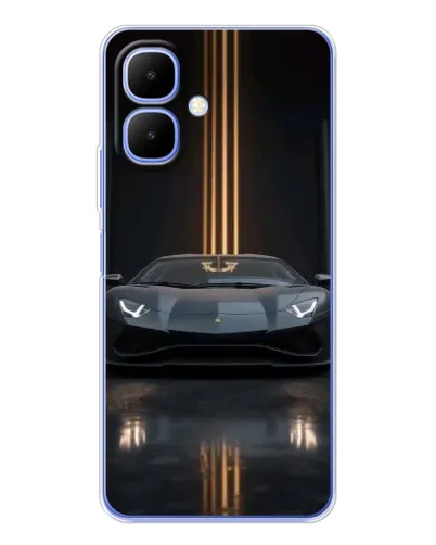 Чехол для Infinix Smart 10 с картинкой «Lamborghini золотые линии»
