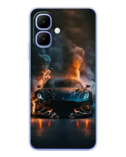 Чехол для Infinix Smart 10 с картинкой «Lamborghini дымная эстетика»