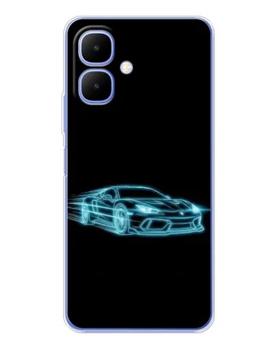 Чехол для Infinix Smart 10 с картинкой «Неоновый контур Lamborghini»