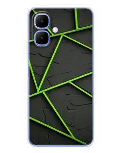 Чехол для Infinix Smart 10 с картинкой «Зеленые геометрические линии»