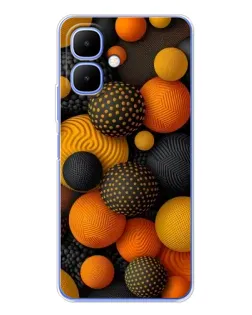 Чехол для Infinix Smart 10 с картинкой «Объемные оранжевые сферы»