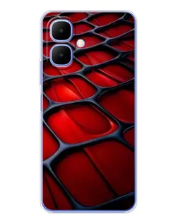 Чехол для Infinix Smart 10 с картинкой «Красная глянцевая сетка»