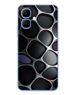 Чехол для Infinix Smart 10 с картинкой «Объемная темная решетка»