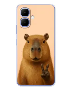 Чехол для Infinix Smart 10 с картинкой «Капибара виктория»