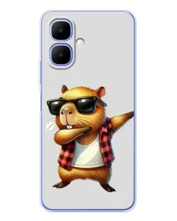 Чехол для Infinix Smart 10 с картинкой «Капибара рэпер даб»