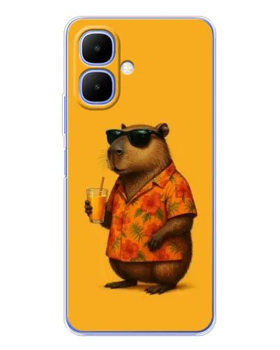 Чехол для Infinix Smart 10 с картинкой «Капибара на отдыхе»