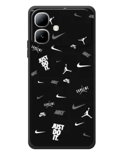 Чехол для Infinix Smart 20 с картинкой «Nike Black Pattern» Чехол для Infinix Smart 20 с картинкой «Nike Black Pattern»