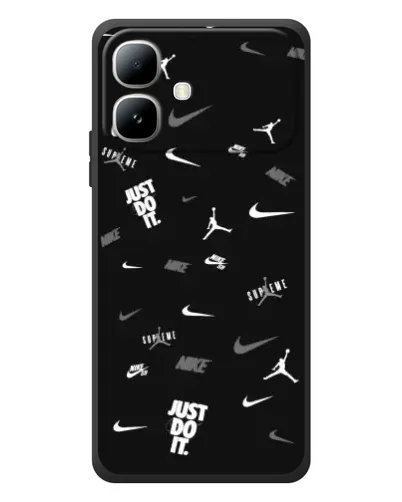Чехол для Infinix Smart 20 с картинкой «Nike Black Pattern»