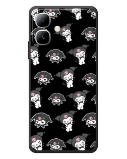Чехол для Infinix Smart 20 с картинкой «Черный паттерн Kuromi»