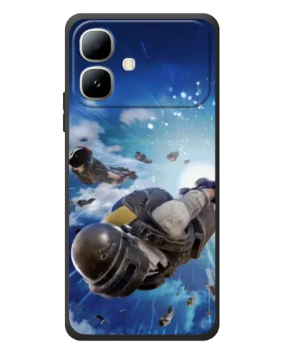 Чехол для Infinix Smart 20 с картинкой «Десант PUBG — прыжок»