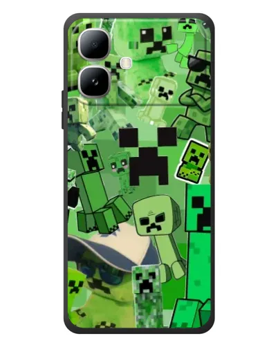 Чехол для Infinix Smart 20 с картинкой «Криперы Minecraft»