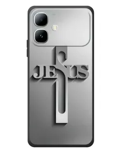 Чехол для Infinix Smart 20 с картинкой «Металлический крест Jesus» Чехол для Infinix Smart 20 с картинкой «Металлический крест Jesus»
