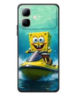 Чехол для Infinix Smart 20 с картинкой «Спанч Боб на гидроцикле»