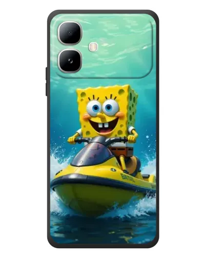 Чехол для Infinix Smart 20 с картинкой «Спанч Боб на гидроцикле»