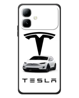 Чехол для Infinix Smart 20 с картинкой «Tesla White Style»