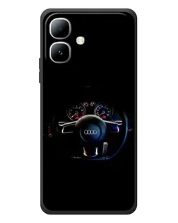 Чехол для Infinix Smart 20 с картинкой «Салон Audi — руль»