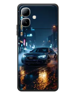Чехол для Infinix Smart 20 с картинкой «Ночной город и Audi»