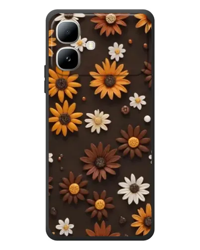 Чехол для Infinix Smart 20 с картинкой «Узор из маленьких подсолнухов» Чехол для Infinix Smart 20 с картинкой «Узор из маленьких подсолнухов»