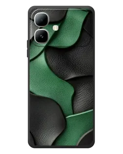 Чехол для Infinix Smart 20 с картинкой «Зеленые кожаные волны»