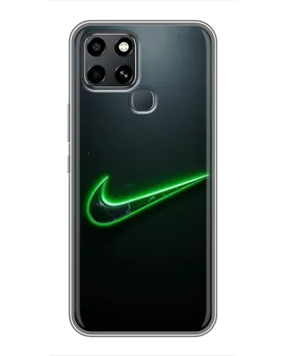 Чехол для Infinix Smart 6 с картинкой «Неоновый контур Nike»
