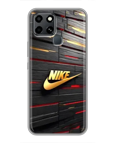 Чехол для Infinix Smart 6 с картинкой «Золотой Nike на металле»