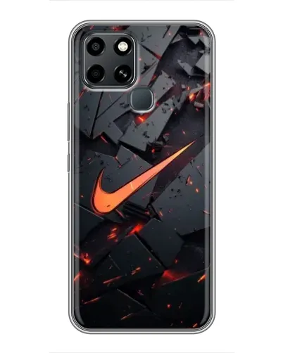 Чехол для Infinix Smart 6 с картинкой «Nike — эффект разломов»