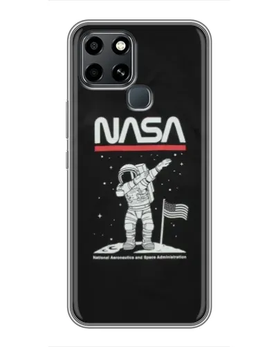 Чехол для Infinix Smart 6 с картинкой «NASA — шагаем по Луне» Чехол для Infinix Smart 6 с картинкой «NASA — шагаем по Луне»
