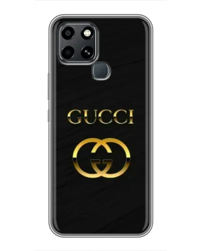 Чехол для Infinix Smart 6 с картинкой «Золотой логотип Gucci»