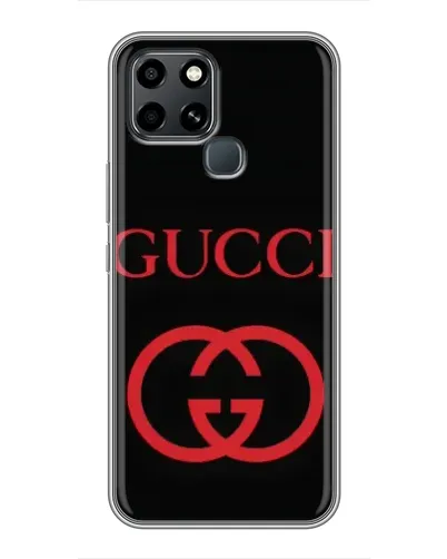 Чехол для Infinix Smart 6 с картинкой «Gucci — красный логотип»