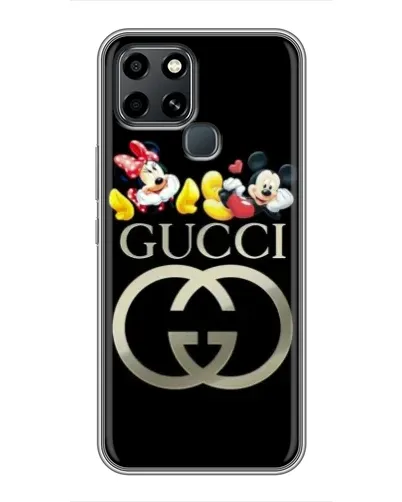 Чехол для Infinix Smart 6 с картинкой «Gucci — герои Disney»