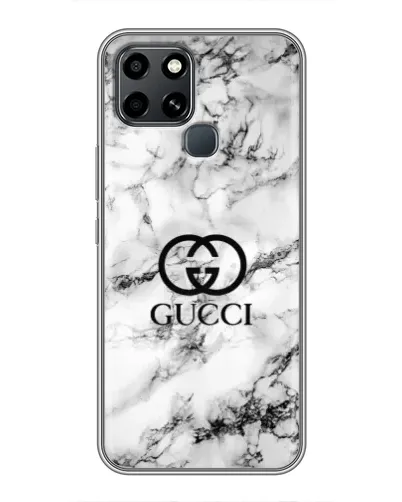 Чехол для Infinix Smart 6 с картинкой «Gucci — мраморный шик»