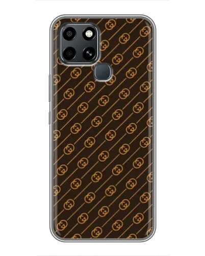 Чехол для Infinix Smart 6 с картинкой «Gucci — золотые диагонали»