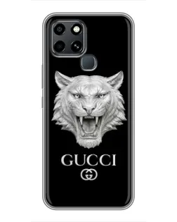 Чехол для Infinix Smart 6 с картинкой «Gucci — серебряный лев»