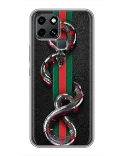 Чехол для Infinix Smart 6 с картинкой «Gucci — змея на полосе»