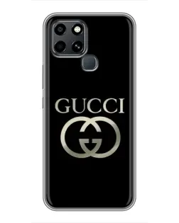 Чехол для Infinix Smart 6 с картинкой «Gucci — золото на черном»