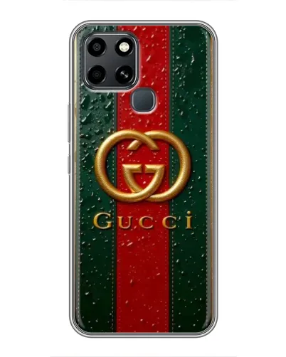 Чехол для Infinix Smart 6 с картинкой «Gucci — фирменная полоса и золото» Чехол для Infinix Smart 6 с картинкой «Gucci — фирменная полоса и золото»