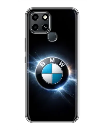 Чехол для Infinix Smart 6 с картинкой «BMW — неоновое сияние»