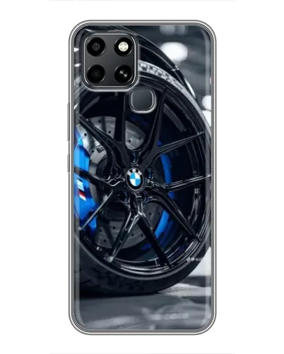 Чехол для Infinix Smart 6 с картинкой «Колесо BMW вблизи»