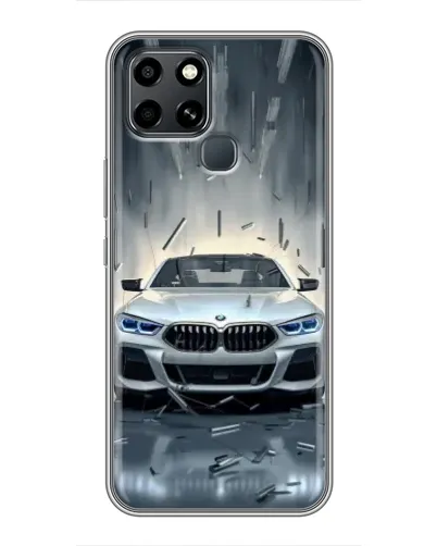 Чехол для Infinix Smart 6 с картинкой «BMW в свете фар»