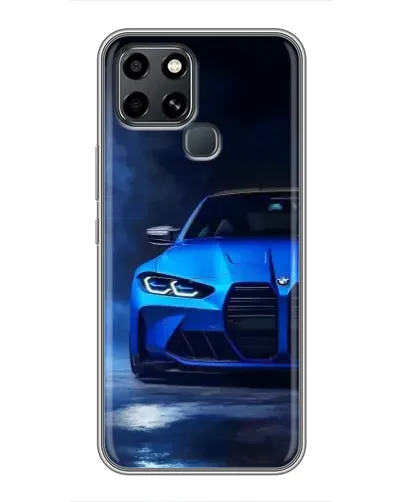 Чехол для Infinix Smart 6 с картинкой «Голубая BMW M4»